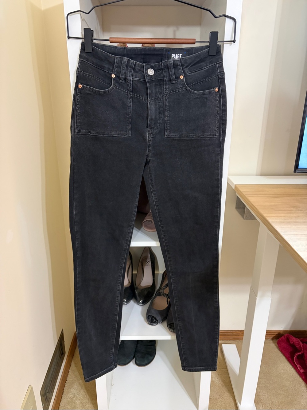 PAIGE Black Skinny High-Rise Jeans